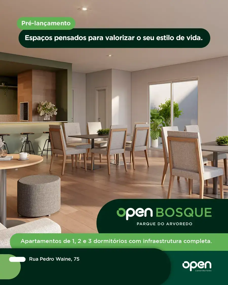Espaço gourmet do Open Bosque Porto Alegre