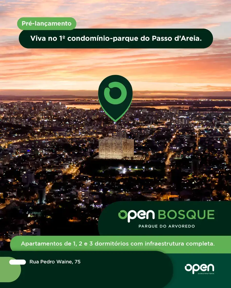 Parque do Arvoredo — condomínio-parque Open Bosque no Passo d'Areia